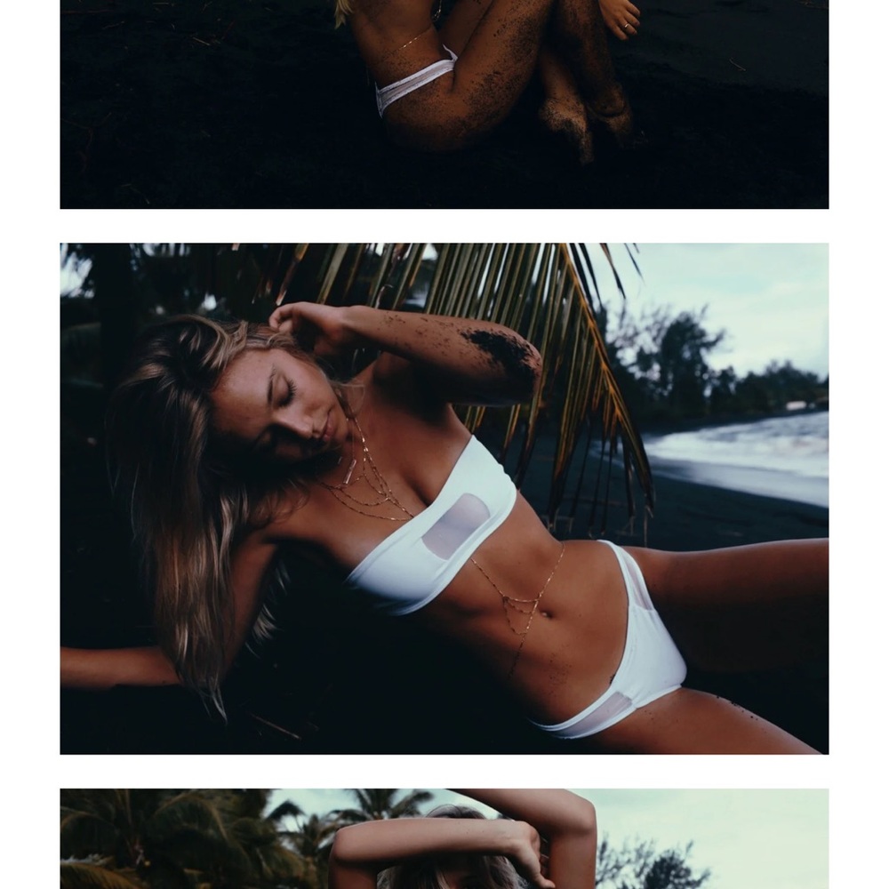 NWT Rare Coulbourne Chelsea Bandeau Bikini Top White Mesh Cut S Summer 2015